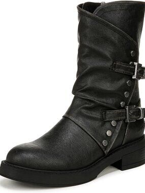 Women's Black Venice Calf High With Faux Leather Upper Round Toe Boots